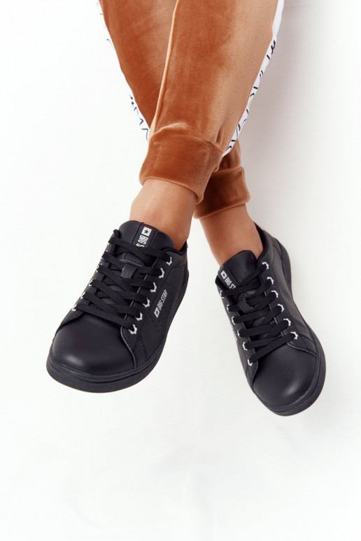 Natūralios odos sportbačiai BIG STAR DD274586 Juodos ir-sidabro spalvos