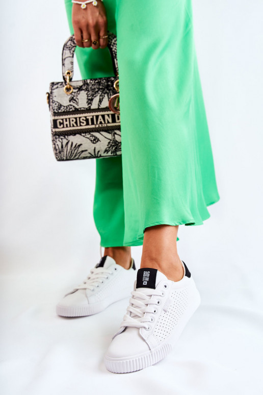 Natūralios odos sportbačiai BIG STAR HH274071 Baltos-juodos spalvos