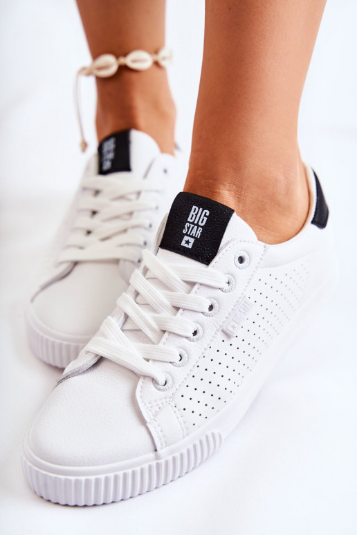 Natūralios odos sportbačiai BIG STAR HH274071 Baltos-juodos spalvos