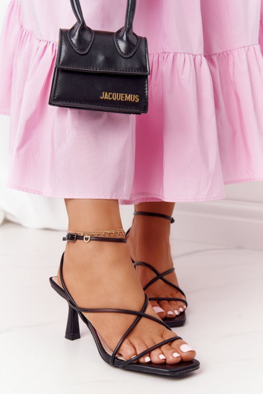 basutės su plonais kulniukais S.Barski C420-11 juodos spalvos