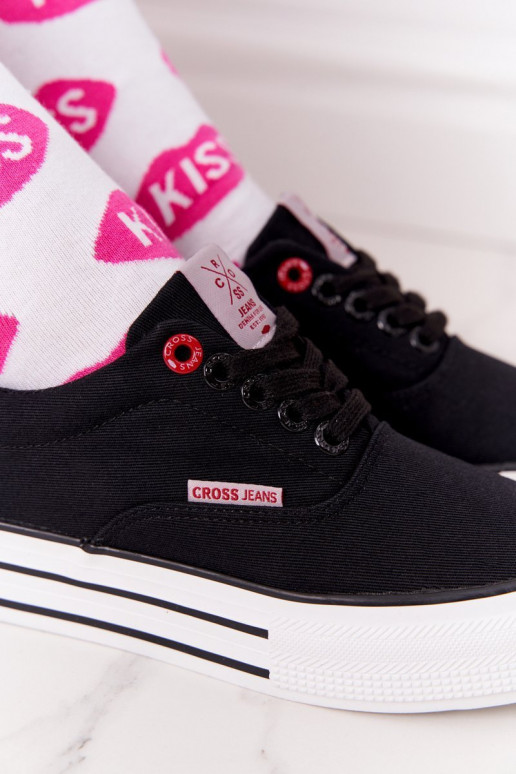 Sportbačiai su platforma CROSS JEANS FF2R4002C juodos spalvos