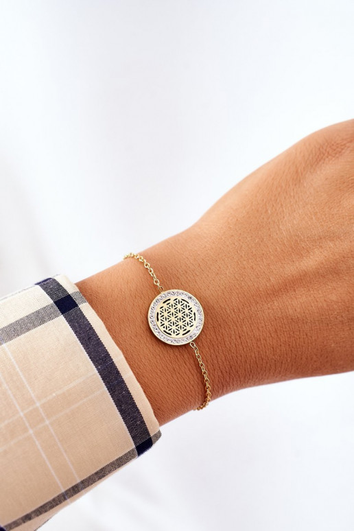 Apyrankė su tviskančiomis akutėmis aukso spalvos