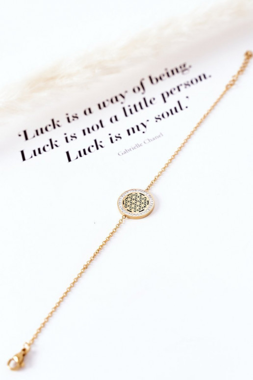 Apyrankė su tviskančiomis akutėmis aukso spalvos