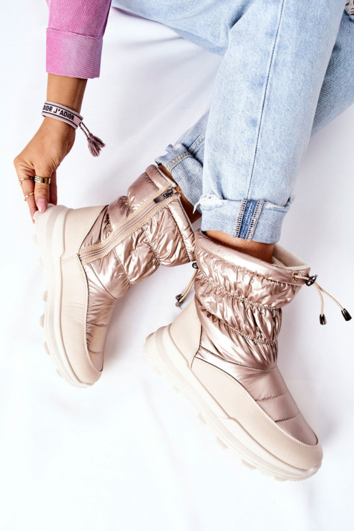 pašiltinti sniego batai su užtrauktukais aukso spalvos Starbone