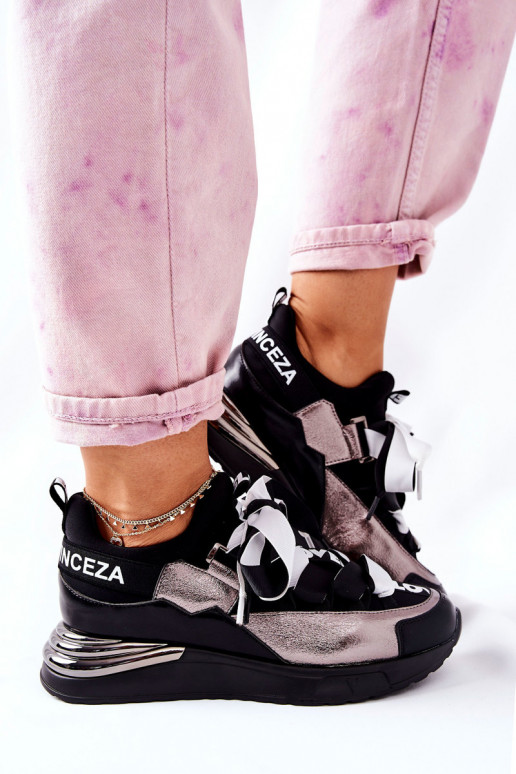 Sportinio stiliaus batai Sneakers modelio batai Juodos ir-sidabro spalvos Dexla Sportinio stiliaus batai Sneakers modelio batai Juodos ir-sidabro spalvos Dexla