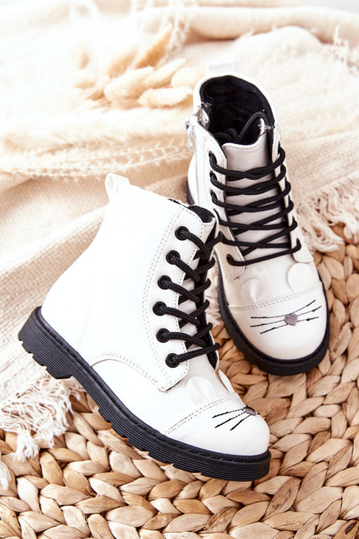 pašiltinti aulinukai su užtrauktukais baltos spalvos Mousie