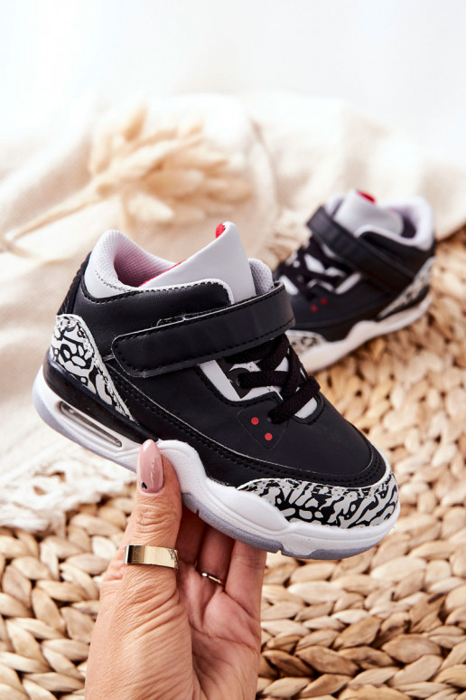 Vaikiški sportbačiai Juodos ir-raudonos spalvos Linen