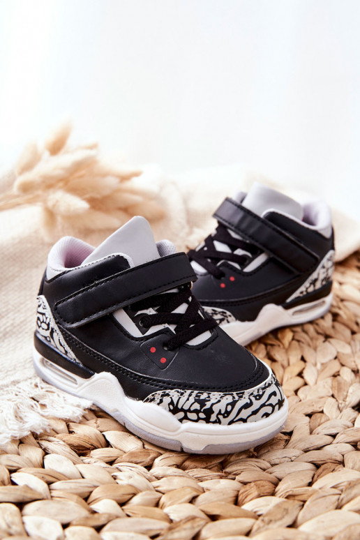 Vaikiški sportbačiai Juodos ir-raudonos spalvos Linen