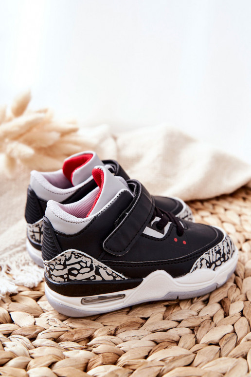 Vaikiški sportbačiai Juodos ir-raudonos spalvos Linen