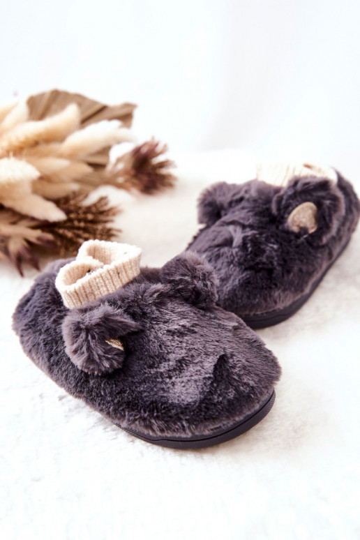 Pašiltintos šlepetės su užtempiamu užsegimu pilkos spalvos Dessi