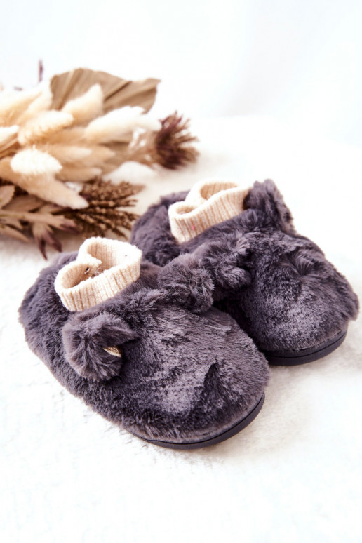 Pašiltintos šlepetės su užtempiamu užsegimu pilkos spalvos Dessi