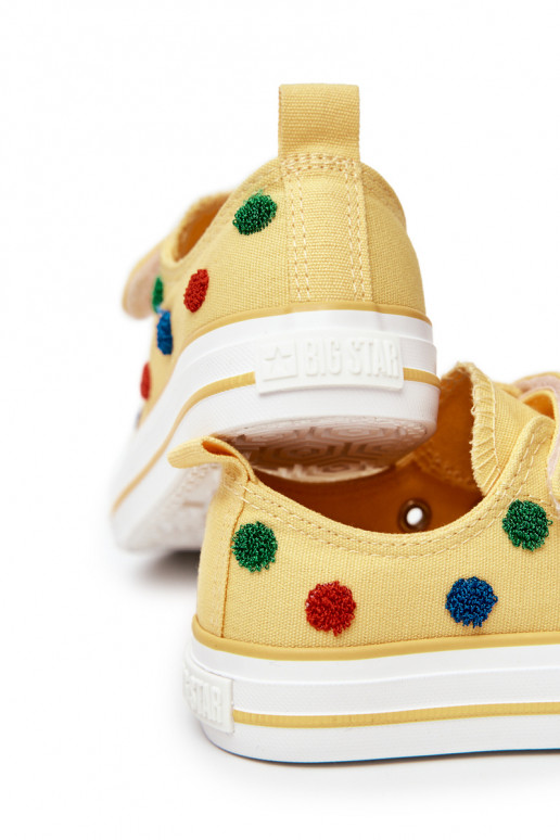 Vaikiški laisvalaikio batai su lipniais užsegimais BIG STAR JJ374056 geltonos spalvos