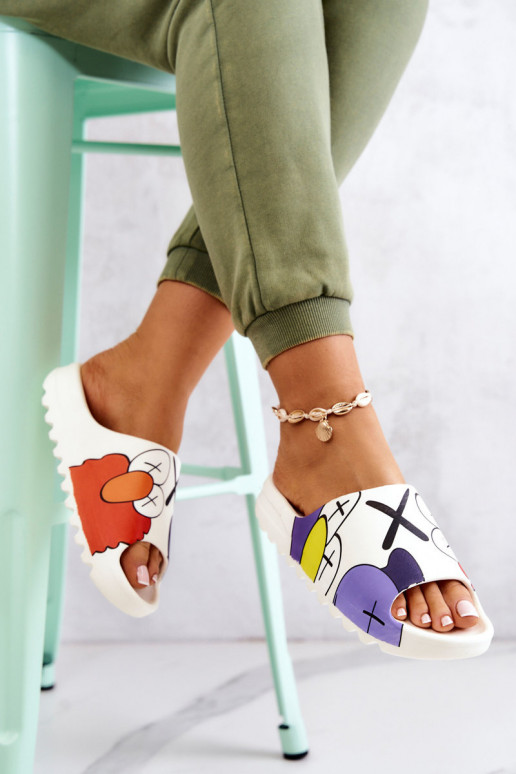 Guminės Šlepetės Z Naiem baltos spalvos Monsters