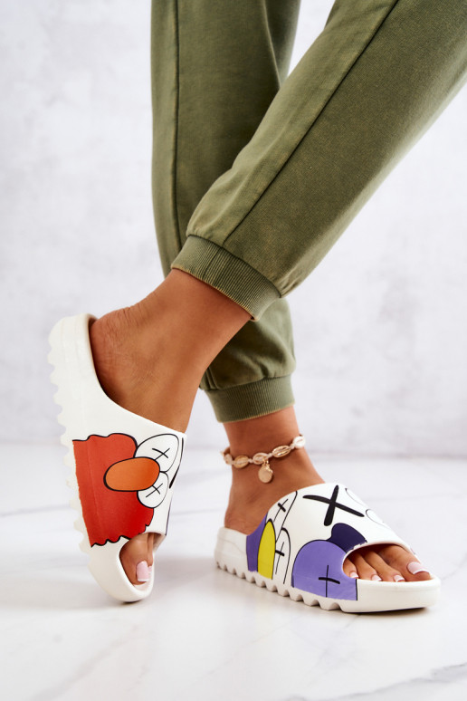 Guminės Šlepetės Z Naiem baltos spalvos Monsters