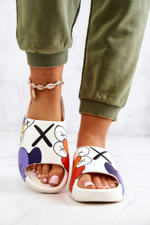 Guminės Šlepetės Z Naiem baltos spalvos Monsters