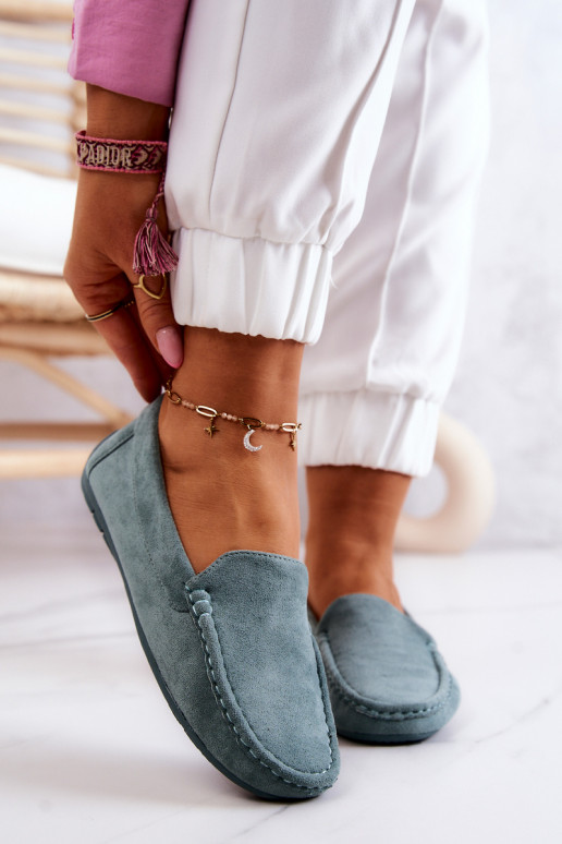 Zomšiniai mokasinai mėtinės spalvos Morreno