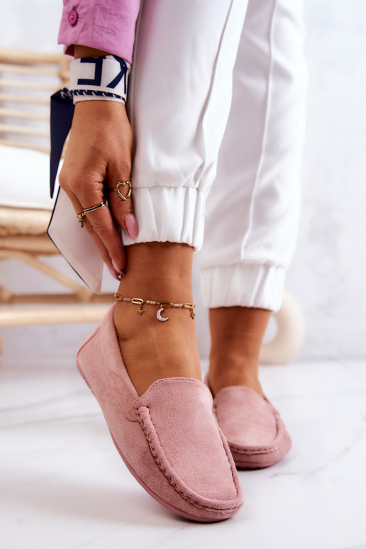 Zomšiniai mokasinai rožinės spalvos Morreno