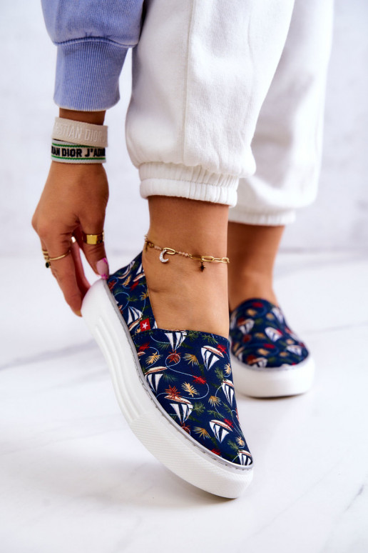 Sportbačiai Slip On Memory Foam Big Star JJ276016 tamsiai mėlynos spalvos