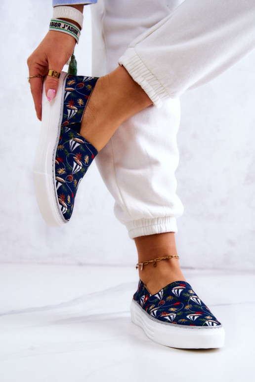 Sportbačiai Slip On Memory Foam Big Star JJ276016 tamsiai mėlynos spalvos