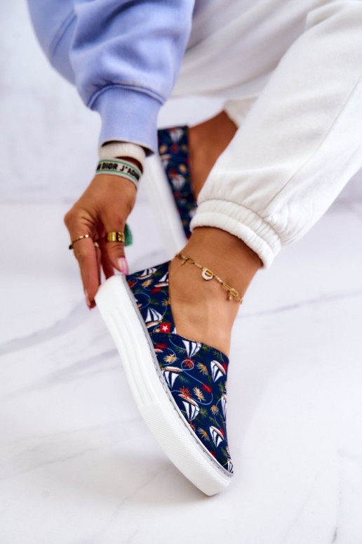 Sportbačiai Slip On Memory Foam Big Star JJ276016 tamsiai mėlynos spalvos