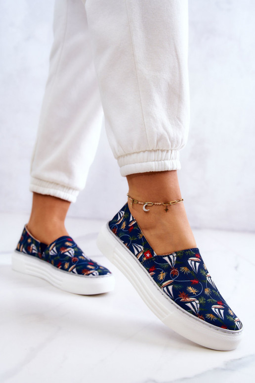 Sportbačiai Slip On Memory Foam Big Star JJ276016 tamsiai mėlynos spalvos