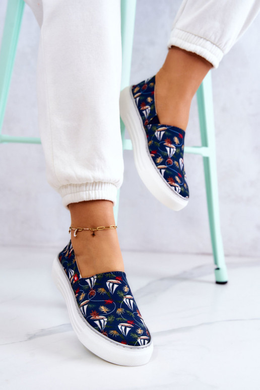 Sportbačiai Slip On Memory Foam Big Star JJ276016 tamsiai mėlynos spalvos