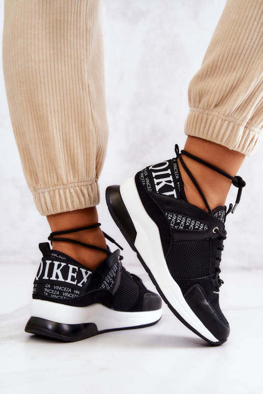 Sportinio stiliaus batai Sneakers modelio batai su platforma juodos spalvos Lorey