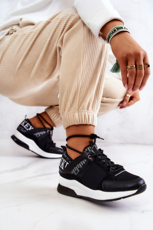 Sportinio stiliaus batai Sneakers modelio batai su platforma juodos spalvos Lorey