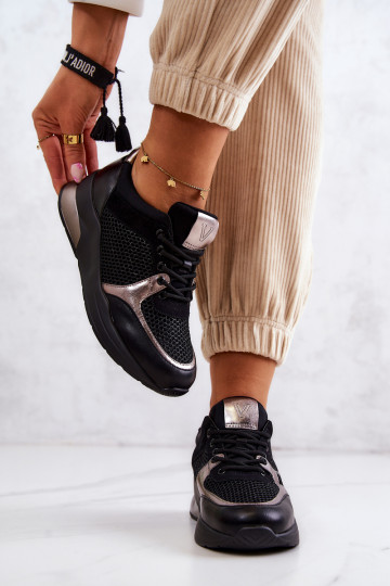Madingi sportiniai bateliai Sneakers modelio batai juodos spalvos Danielle 2