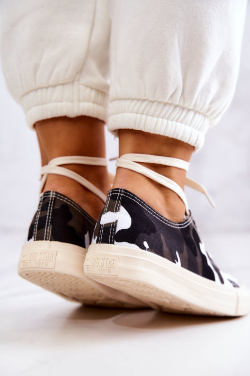 medžiaginės laisvalaikio batai su kamufliažu BIG STAR JJ274237 Baltos-pilkos spalvos