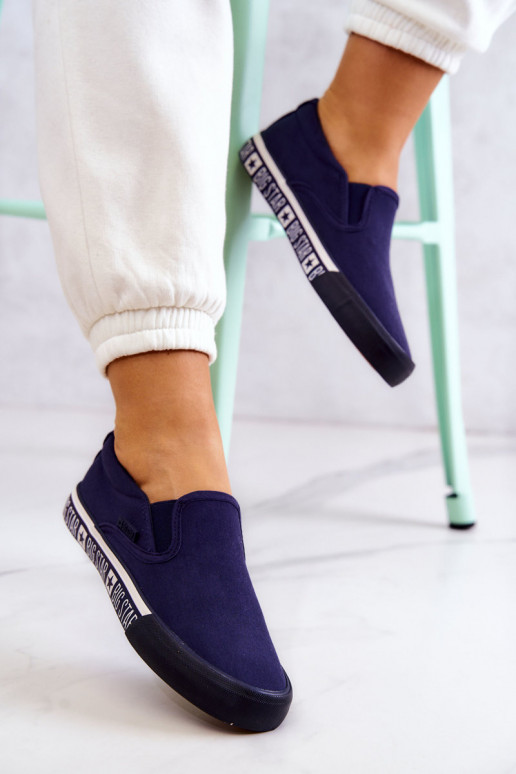 Sportbačiai Slip-on Big Star HH274011 tamsiai mėlynos spalvos Sportbačiai Slip-on Big Star HH274011 tamsiai mėlynos spalvos