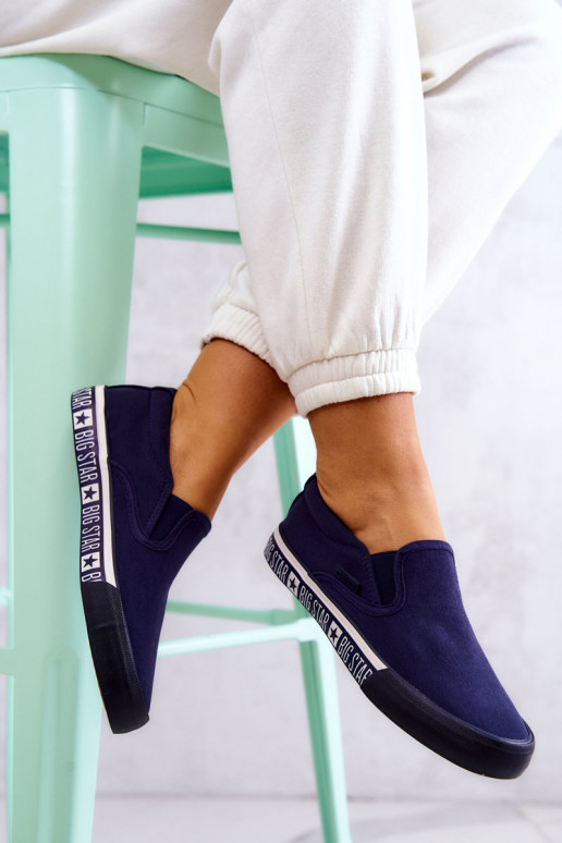 Sportbačiai Slip-on Big Star HH274011 tamsiai mėlynos spalvos Sportbačiai Slip-on Big Star HH274011 tamsiai mėlynos spalvos