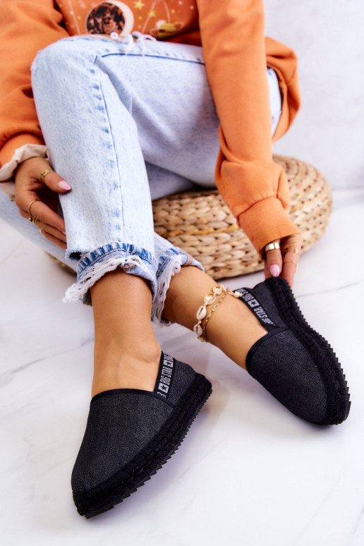 Medžiaginės espadrilės Įsispiriamo modelio Big Star JJ274878 juodos spalvos