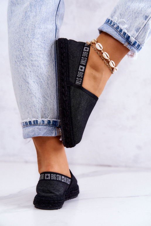 Medžiaginės espadrilės Įsispiriamo modelio Big Star JJ274878 juodos spalvos