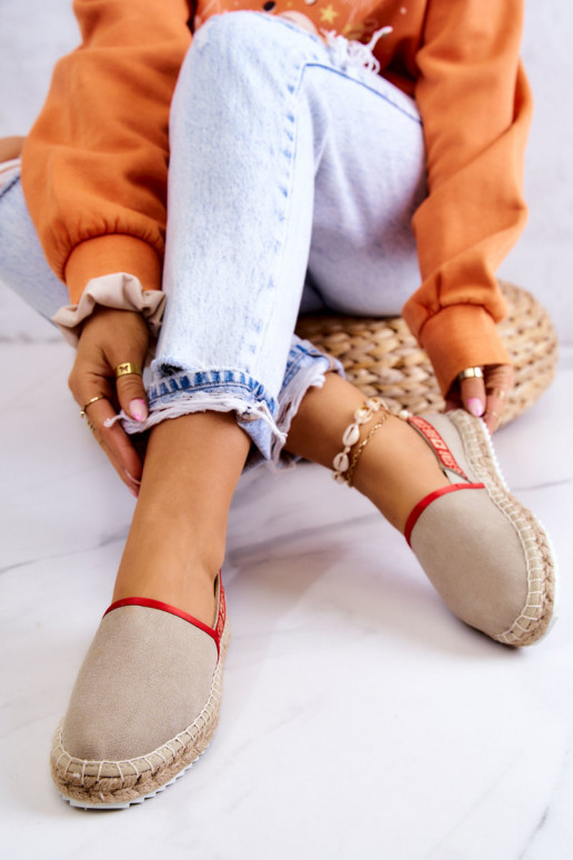 Medžiaginės espadrilės Įsispiriamo modelio Big Star JJ274879 smėlio spalvos