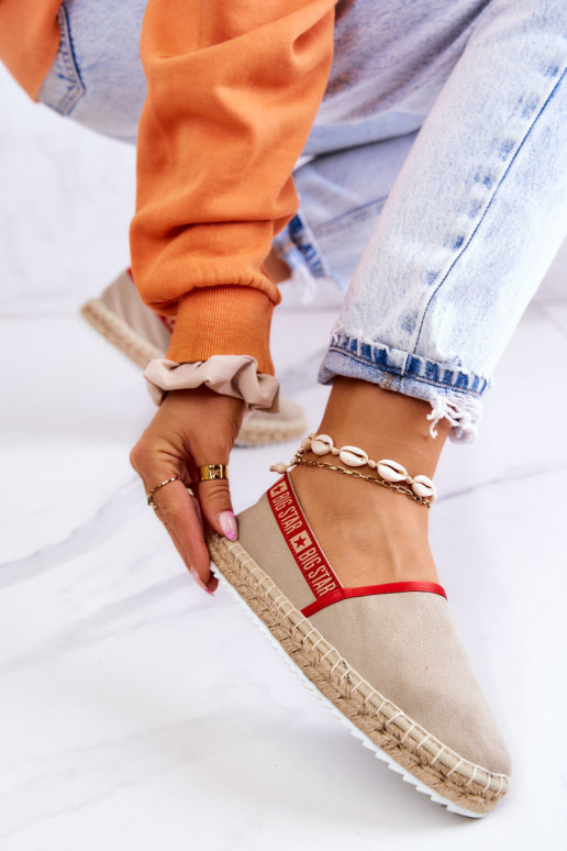 Medžiaginės espadrilės Įsispiriamo modelio Big Star JJ274879 smėlio spalvos