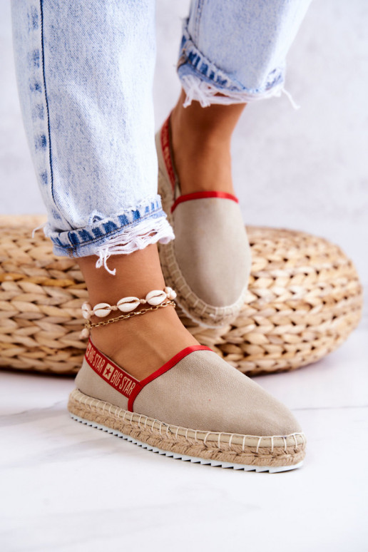 Medžiaginės espadrilės Įsispiriamo modelio Big Star JJ274879 smėlio spalvos