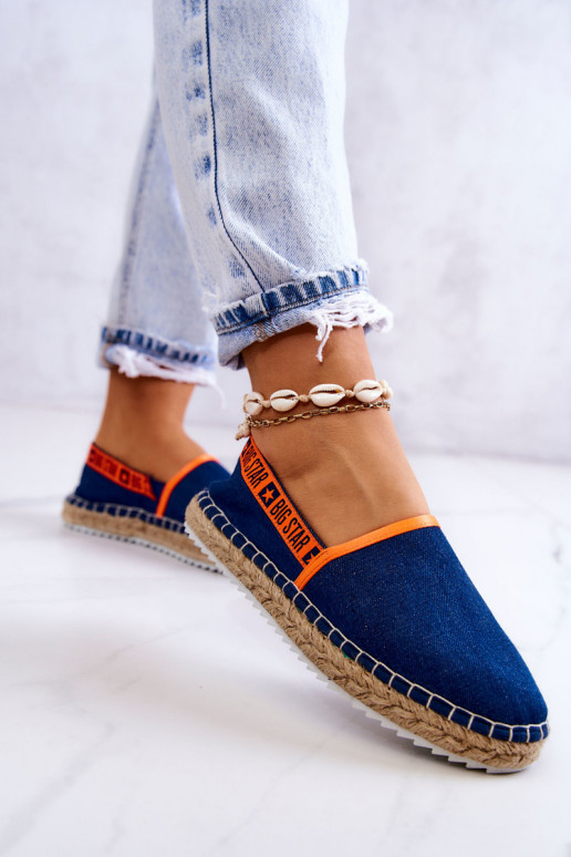 Medžiaginės espadrilės Įsispiriamo modelio Big Star JJ274877 tamsiai mėlynos spalvos