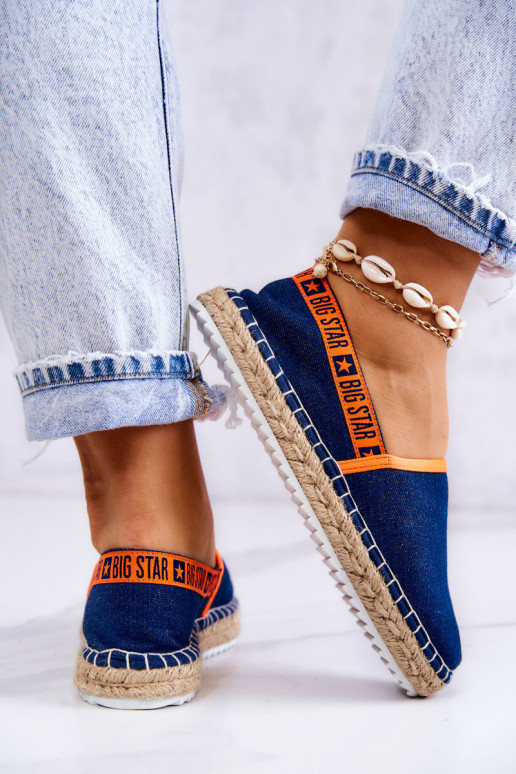 Medžiaginės espadrilės Įsispiriamo modelio Big Star JJ274877 tamsiai mėlynos spalvos