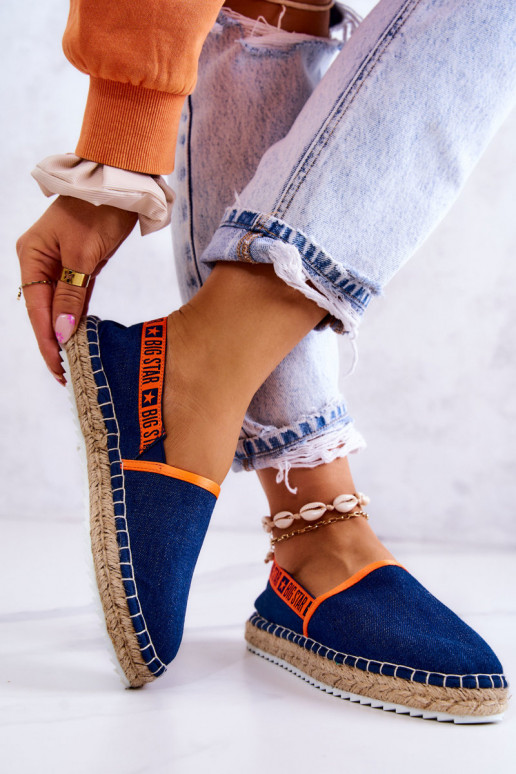 Medžiaginės espadrilės Įsispiriamo modelio Big Star JJ274877 tamsiai mėlynos spalvos