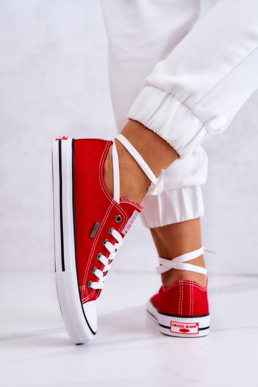 Klasikinio modelio laisvalaikio batai Cross Jeans JJ2R4010C raudonos spalvos