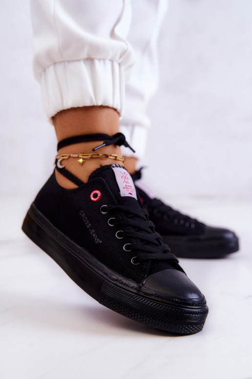 Klasikinio modelio laisvalaikio batai Cross Jeans JJ2R4019C juodos spalvos