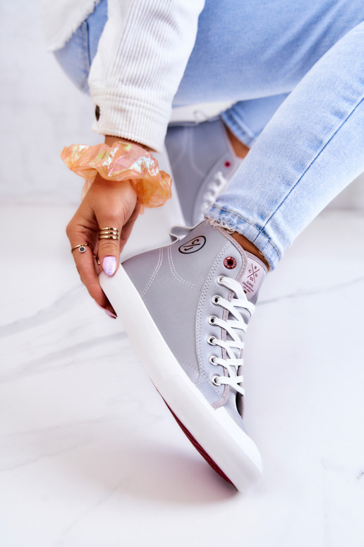 Laisvalaikio batai su auliuku Cross Jeans JJ2R4057C pilkos spalvos