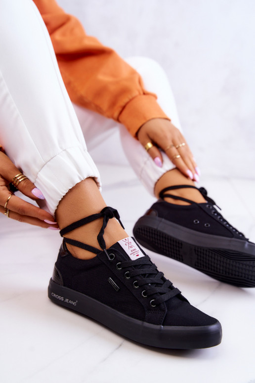 Sportbačiai su dirželiais Cross Jeans JJ2R4039C juodos spalvos