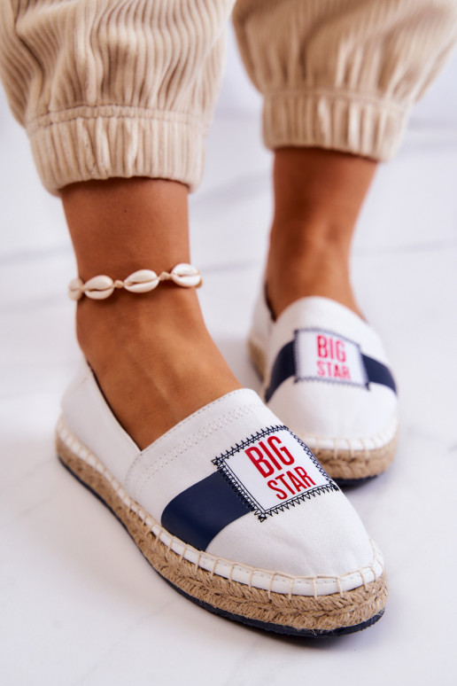 Stilingos Slip On espadrilės Big Star JJ274964 Baltos-tamsiai mėlynos spalvos