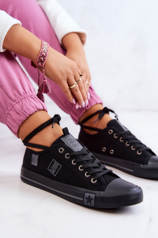 Klasikinio modelio lygiapadžiai sportbačiai Big Star JJ274257 juodos spalvos