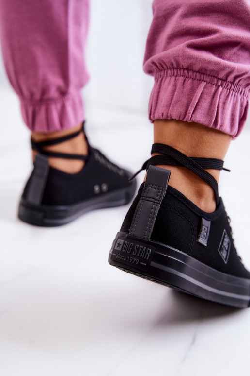 Klasikinio modelio lygiapadžiai sportbačiai Big Star JJ274257 juodos spalvos