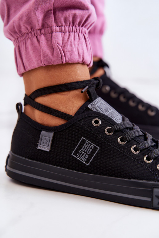 Klasikinio modelio lygiapadžiai sportbačiai Big Star JJ274257 juodos spalvos