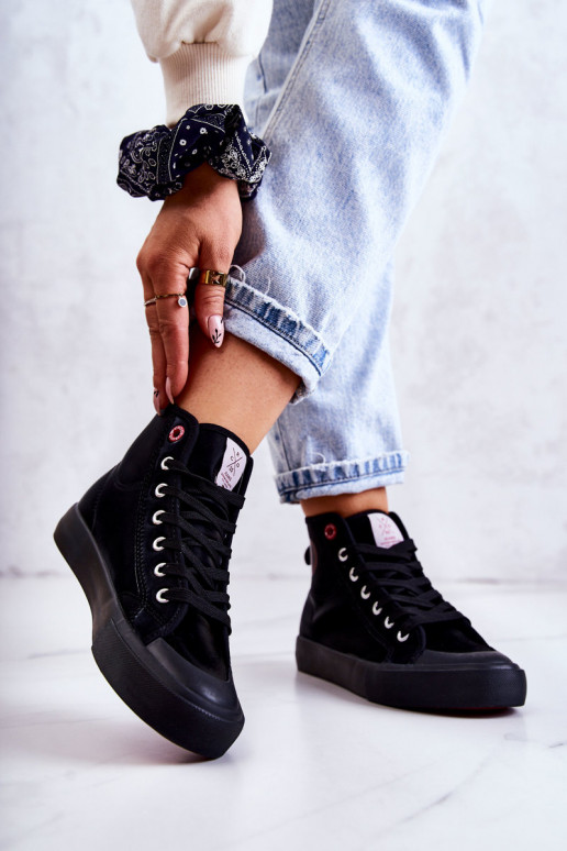 Laisvalaikio batai su auliuku Cross Jeans JJ2R4055C juodos spalvos