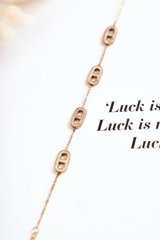 Moteriška apyrankė su tviskančiomis akutėmis aukso spalvos